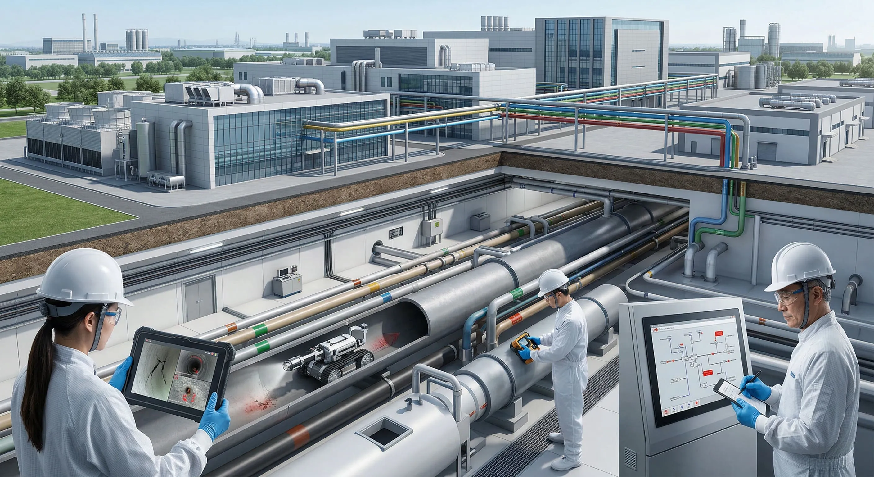 科技廠與工業園區防線：廠房管線檢測與免挖修復的完整解決方案