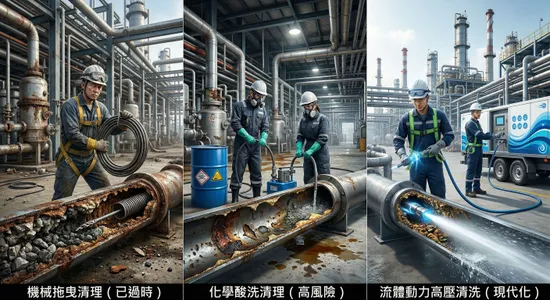 極致清淤與除鏽工藝：工業管線高壓水刀與廢水廠清洗指南