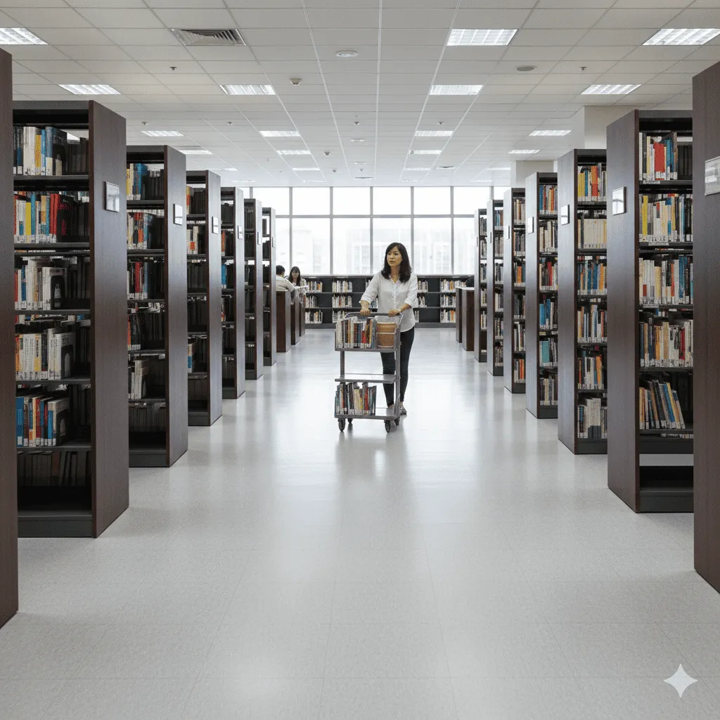 圖書館透心地板