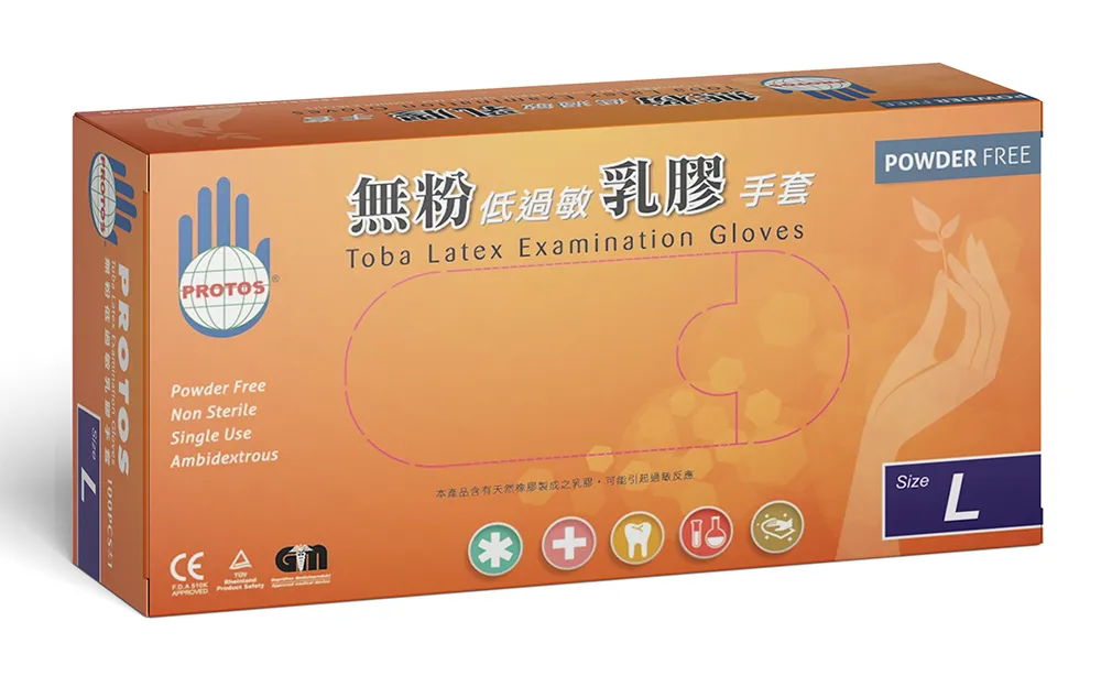 乳膠無手套，品牌 多倍 PROTOS