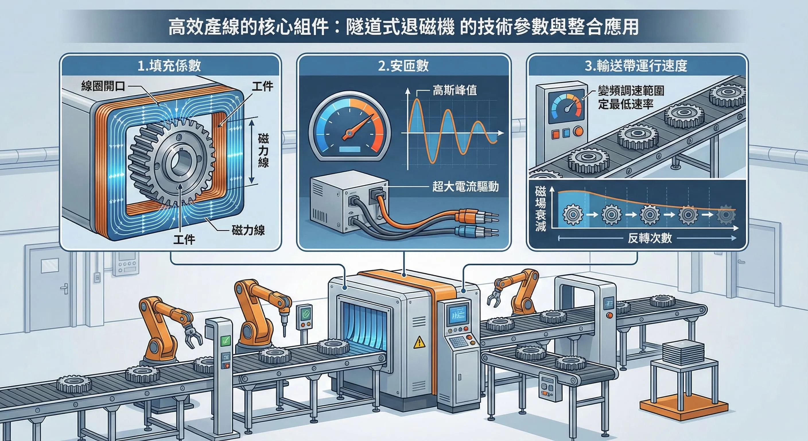 高效產線的核心組件: 隧道式退磁機 的技術參數與整合應用