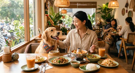 毛孩與美食兼得的幸福角落：中山區寵物友善泰式時光