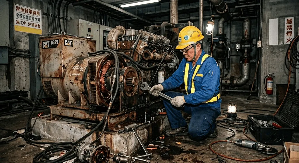老舊發電機拆除與重型設備吊裝工程