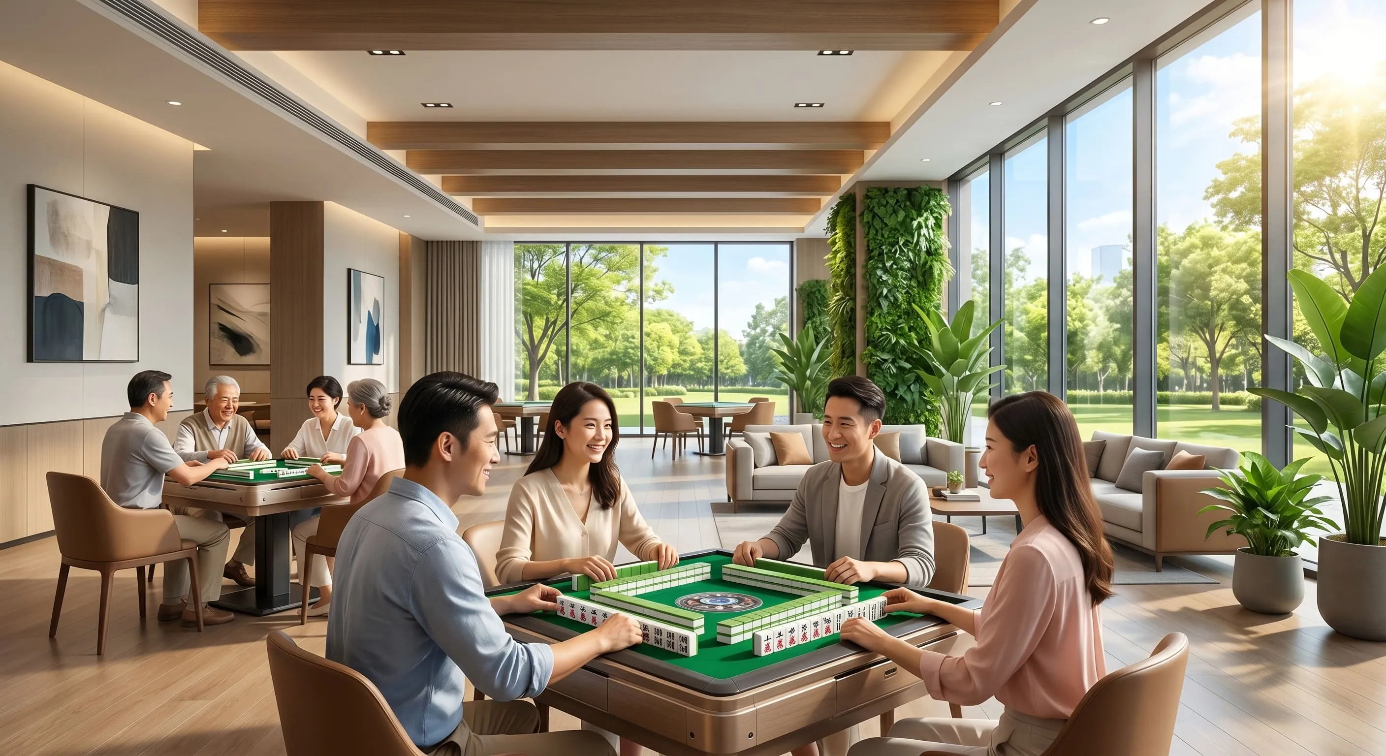 結合現代美學的多元麻將桌遊空間，提升您室內休閒品質
