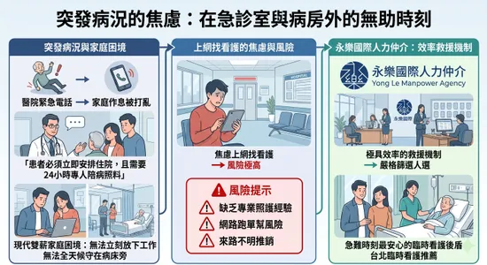 家人突發住院免驚慌！台北醫院與臨時看護快速媒合方案
