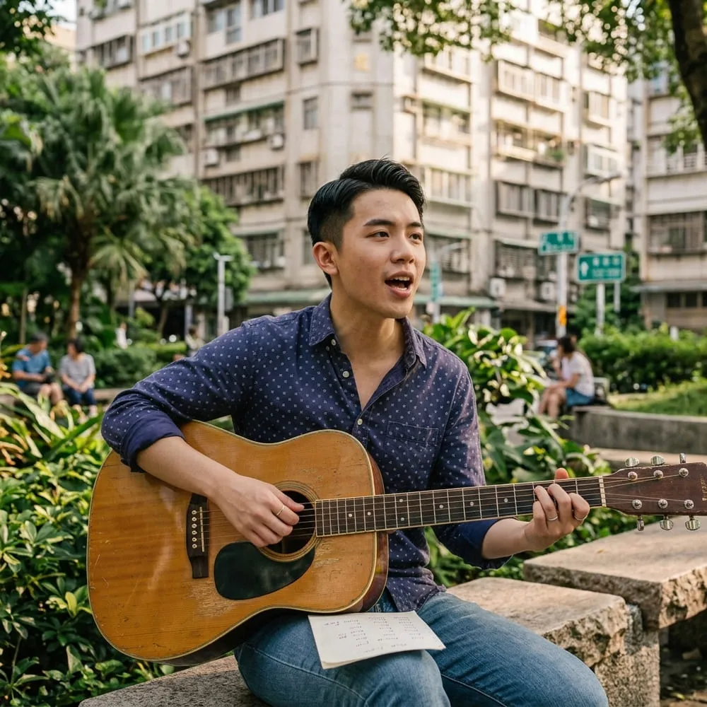 自行伴奏的吉他