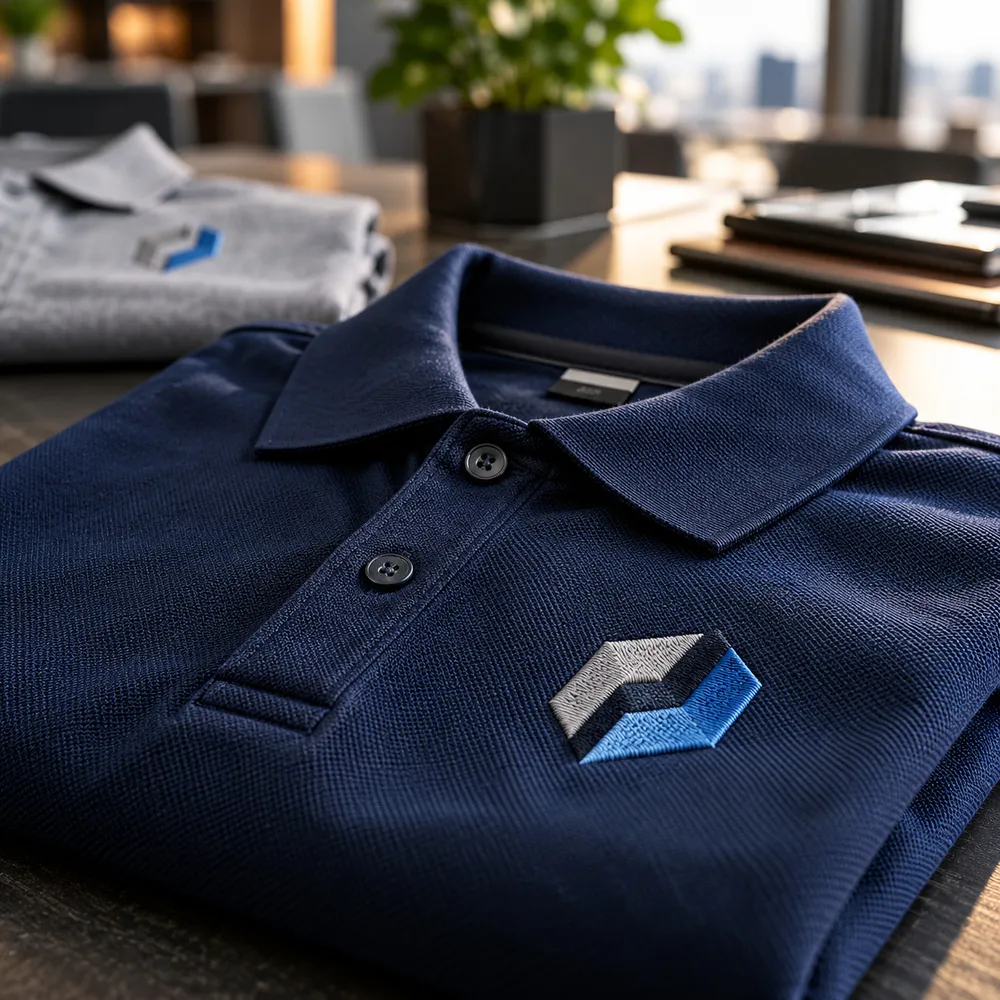 精緻的Logo刺繡，為企業制服增添專業質感與品牌辨識度。JC