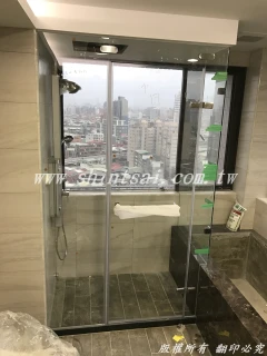一字型淋浴間 玻璃門 膠合玻璃  安全玻璃 強化玻璃