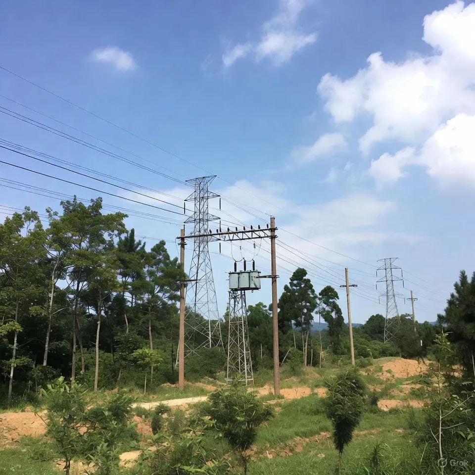 野外牽線作業現場