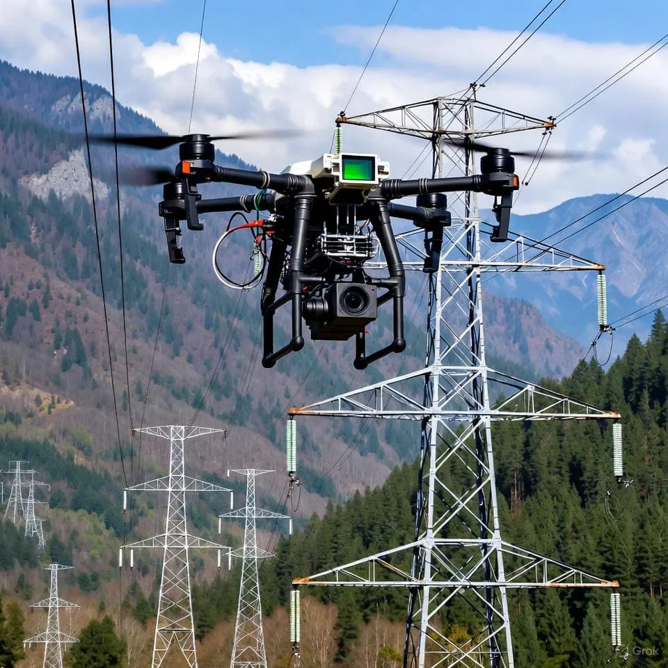 無人機進行遠程電力檢測