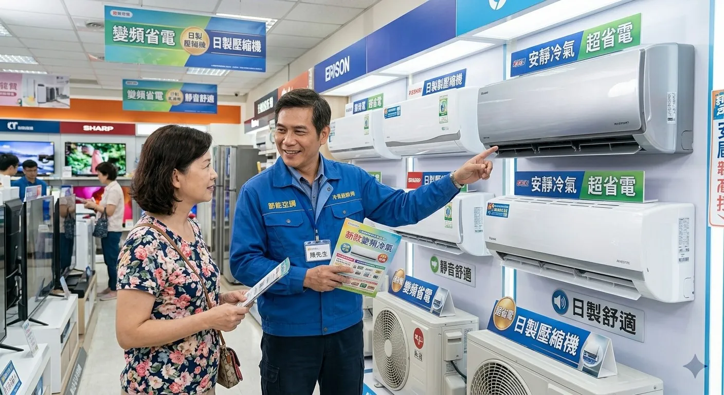 冷氣經銷商在推銷冷氣