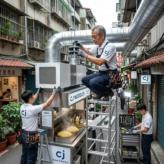 街邊小吃經濟的環保美學：高效率低噪音的排煙規劃