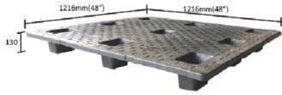 120*120*13 密面九宮格二手塑膠棧板