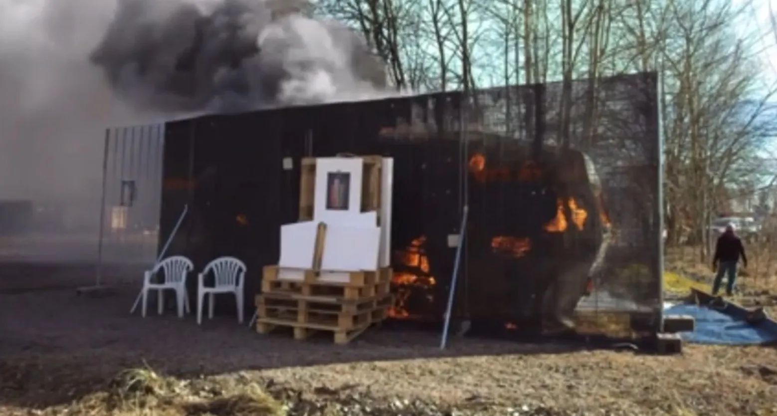 防護網測試燃燒