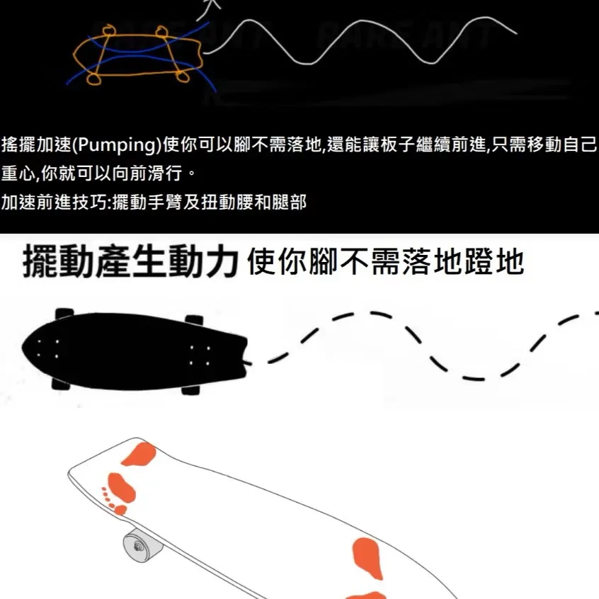 柏油公路滑板 初學滑板 輕鬆轉彎 扭力彈簧 衝浪滑板