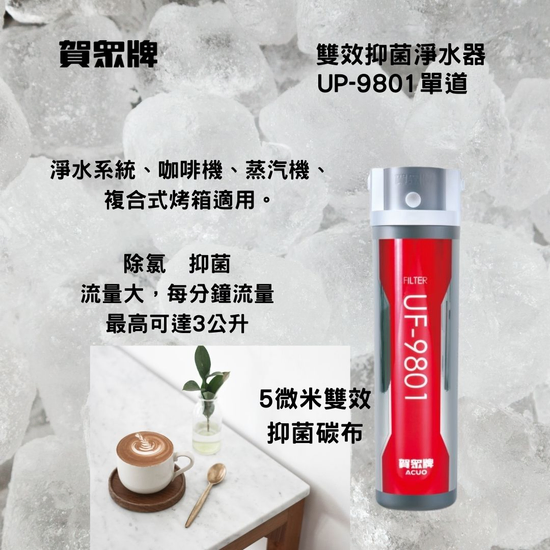 賀崧淨水 雙效抑菌淨水器UP-9801(單道)