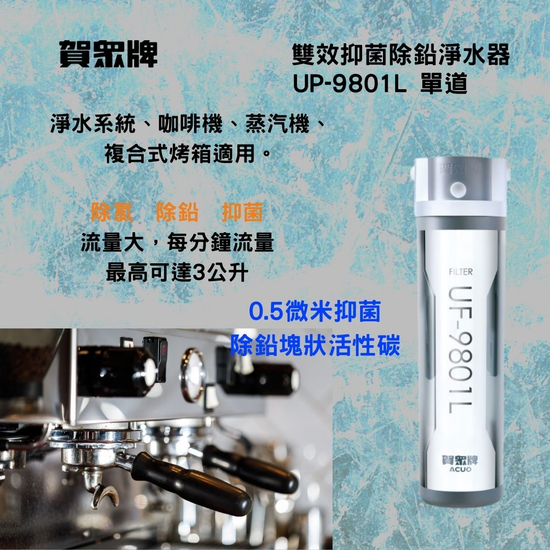 賀崧淨水雙效抑菌除鉛淨水UP-9801L(單道)