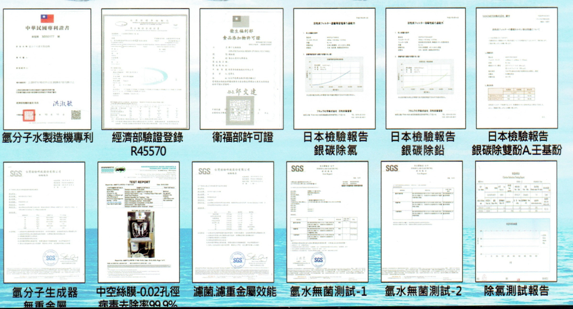 氫分子水機王_專利與檢驗報告